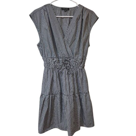 Rachel Zoe Women's Black & White Gingham Cotton Dress w Pockets & Sleeveless - Picture 1 of 12